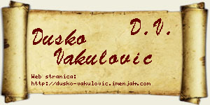 Duško Vakulović vizit kartica